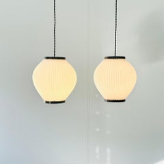 Pair of Pearlshade Pendant Lights by Lars Schioler, 1960s, Denmark
