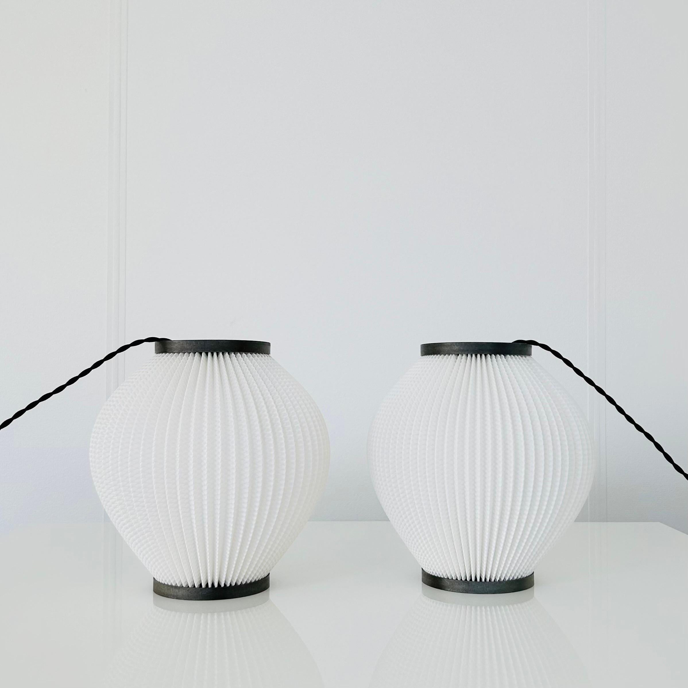 Mid-20th Century Pair of Pearlshade Pendant Lights by Lars Schioler, 1960s, Denmark For Sale