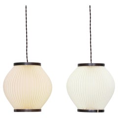 Pair of Pearlshade Pendant Lights designed by Lars Schioler, 1960s, Denmark