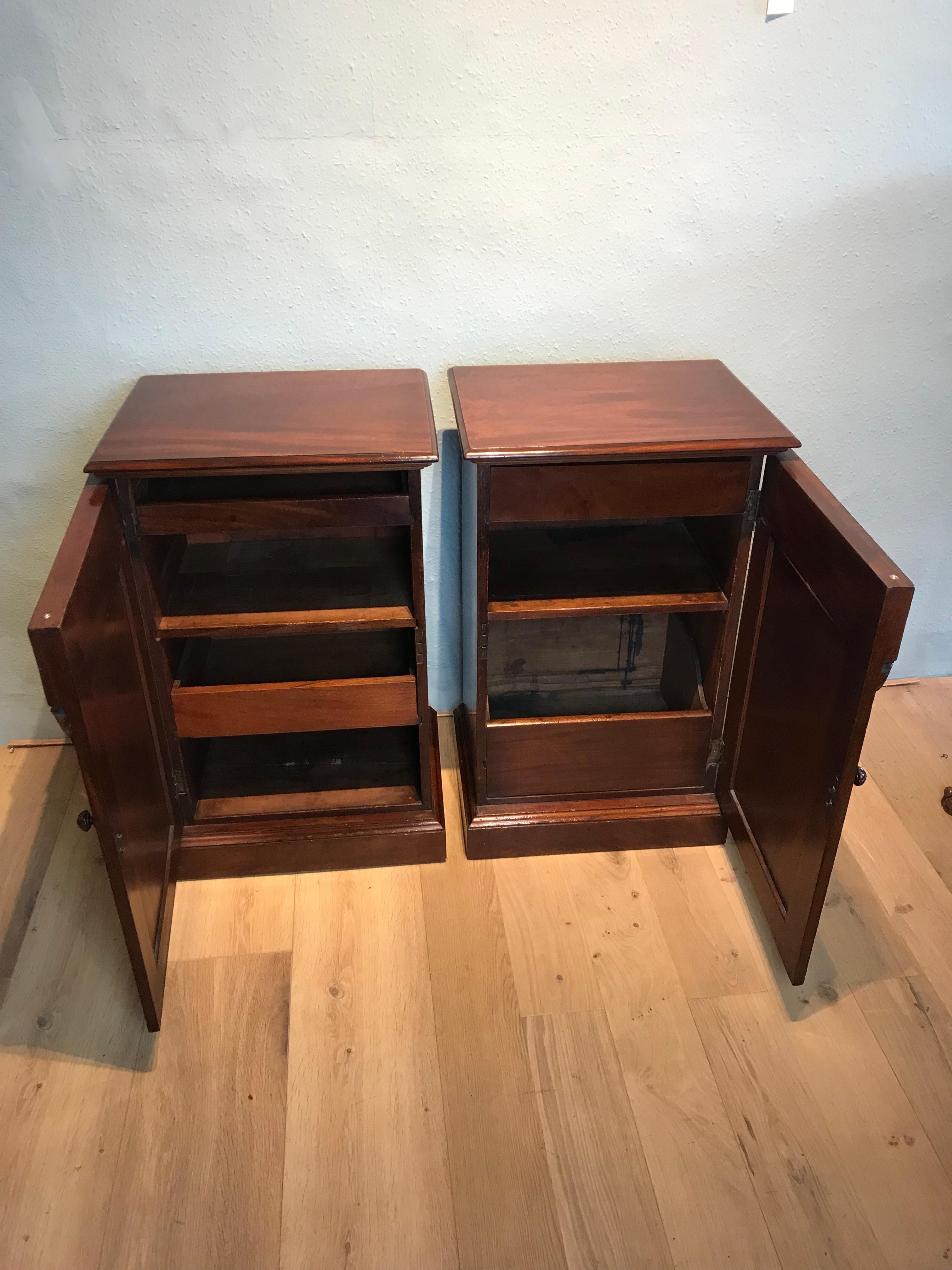 Mahogany Pair of Pedestal Cabinets For Sale