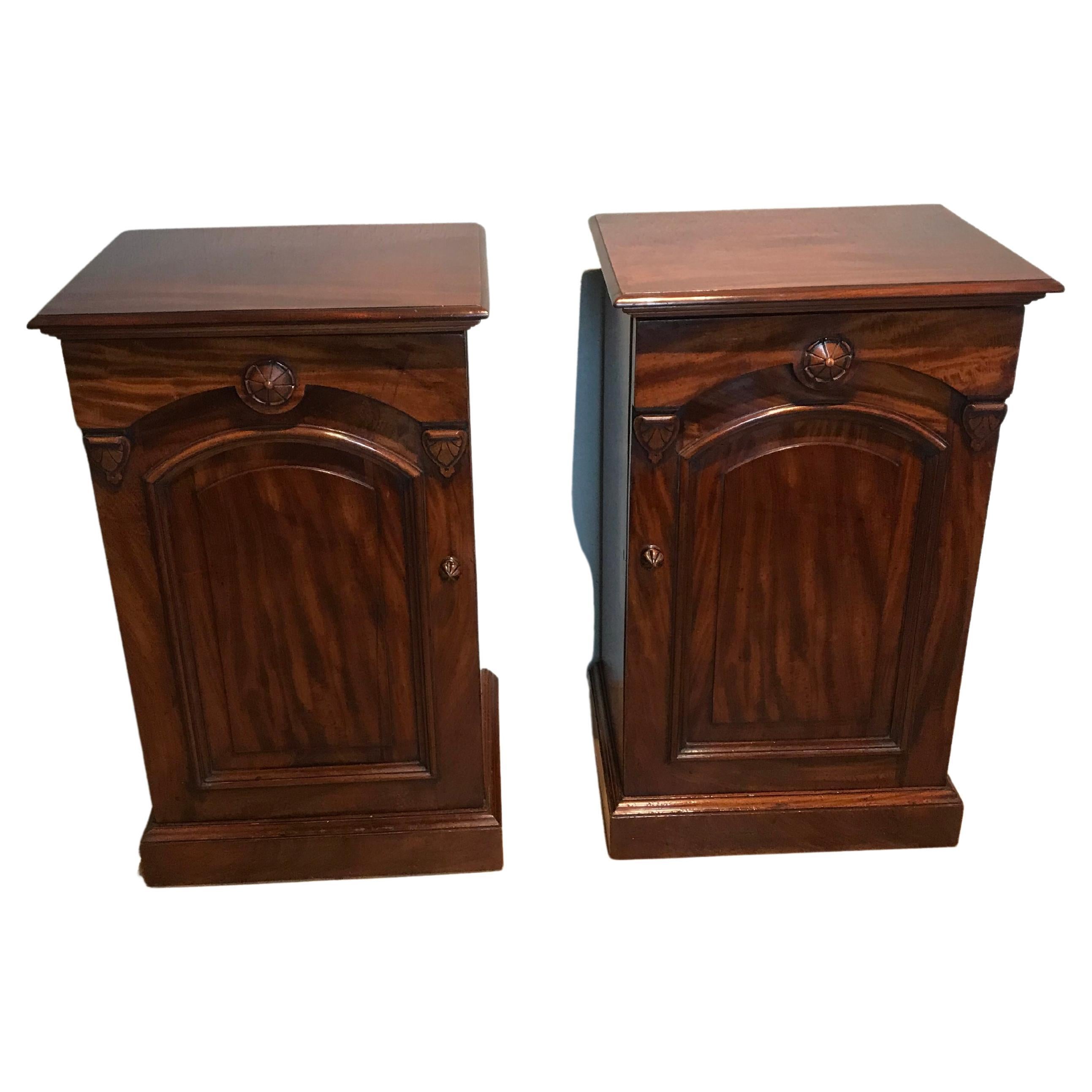 Pair of Pedestal Cabinets For Sale