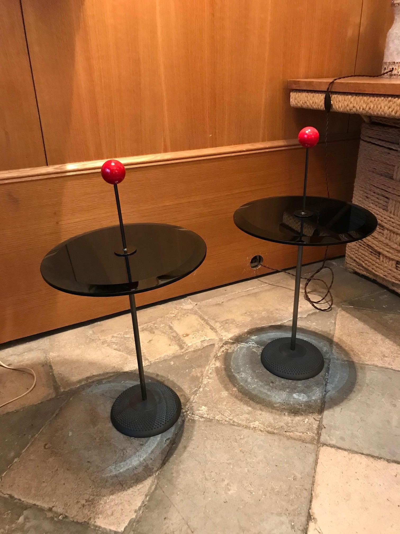 Pair of pedestal tables 