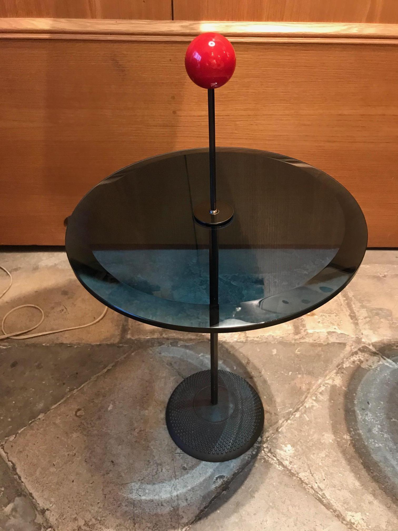 Metal Pair of Pedestal Tables 