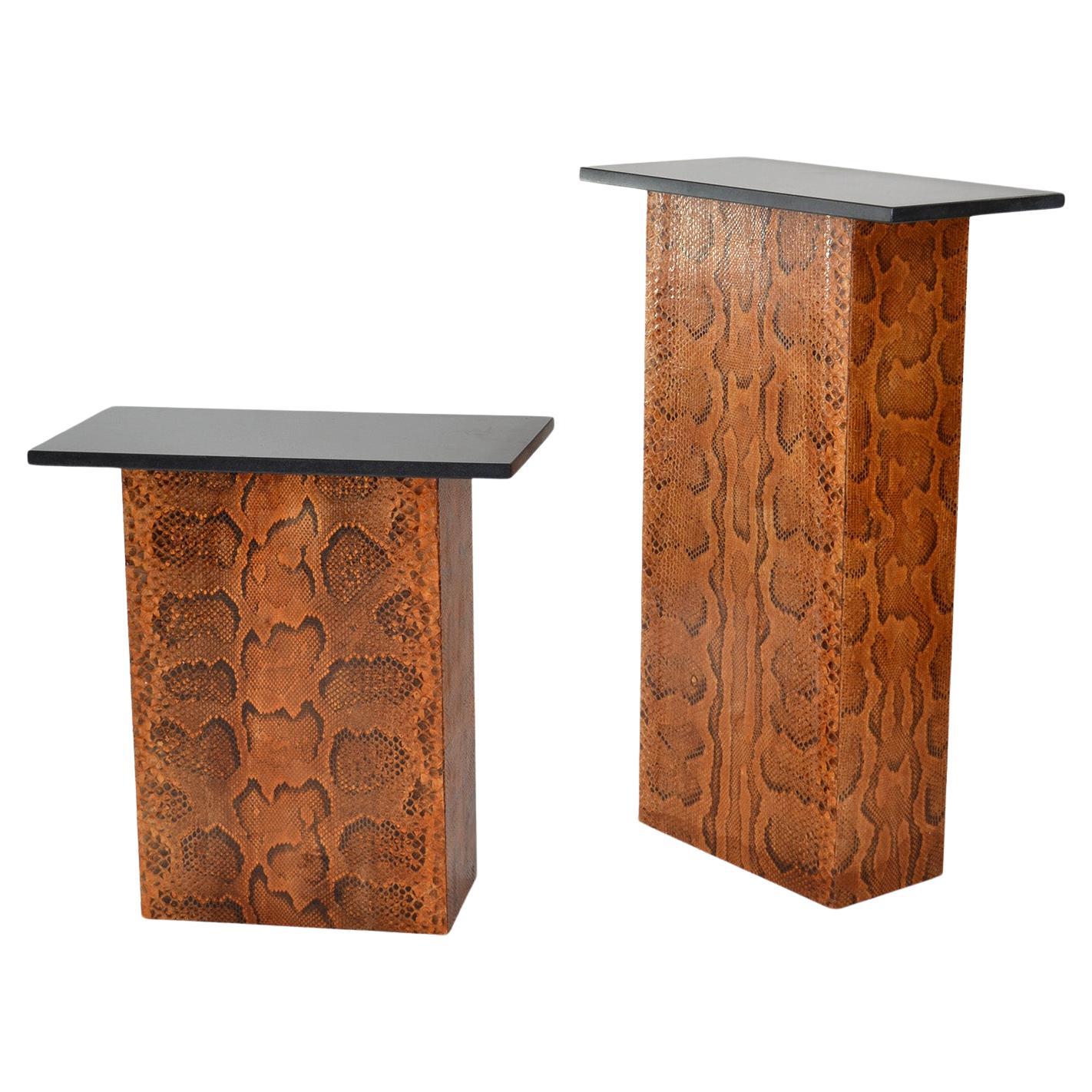 Pair of Pedestals in Python and Stone, USA