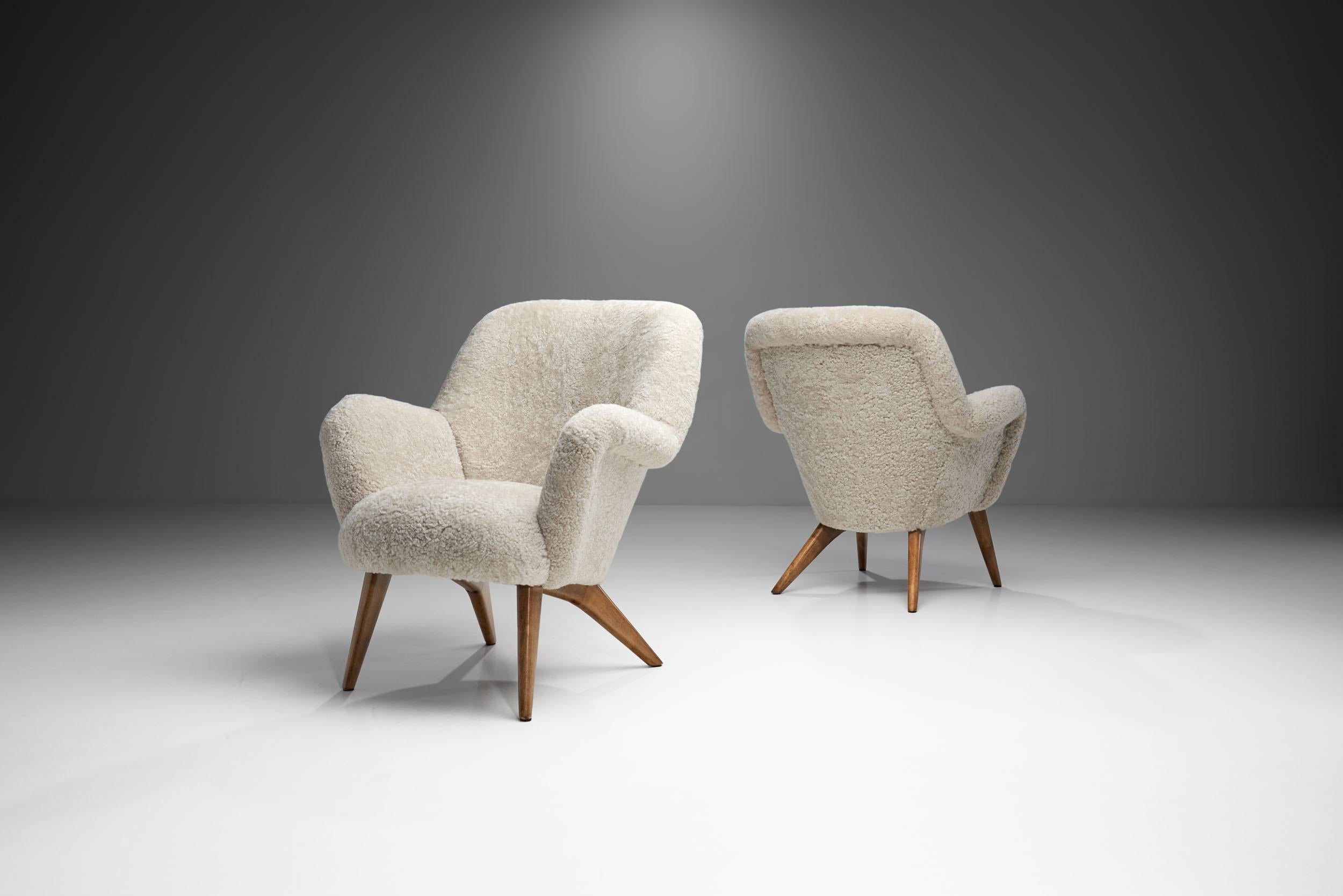 Finnish Pair of “Pedro” Armchairs by Carl Gustaf Hiort Af Ornäs, Finland 1950s For Sale