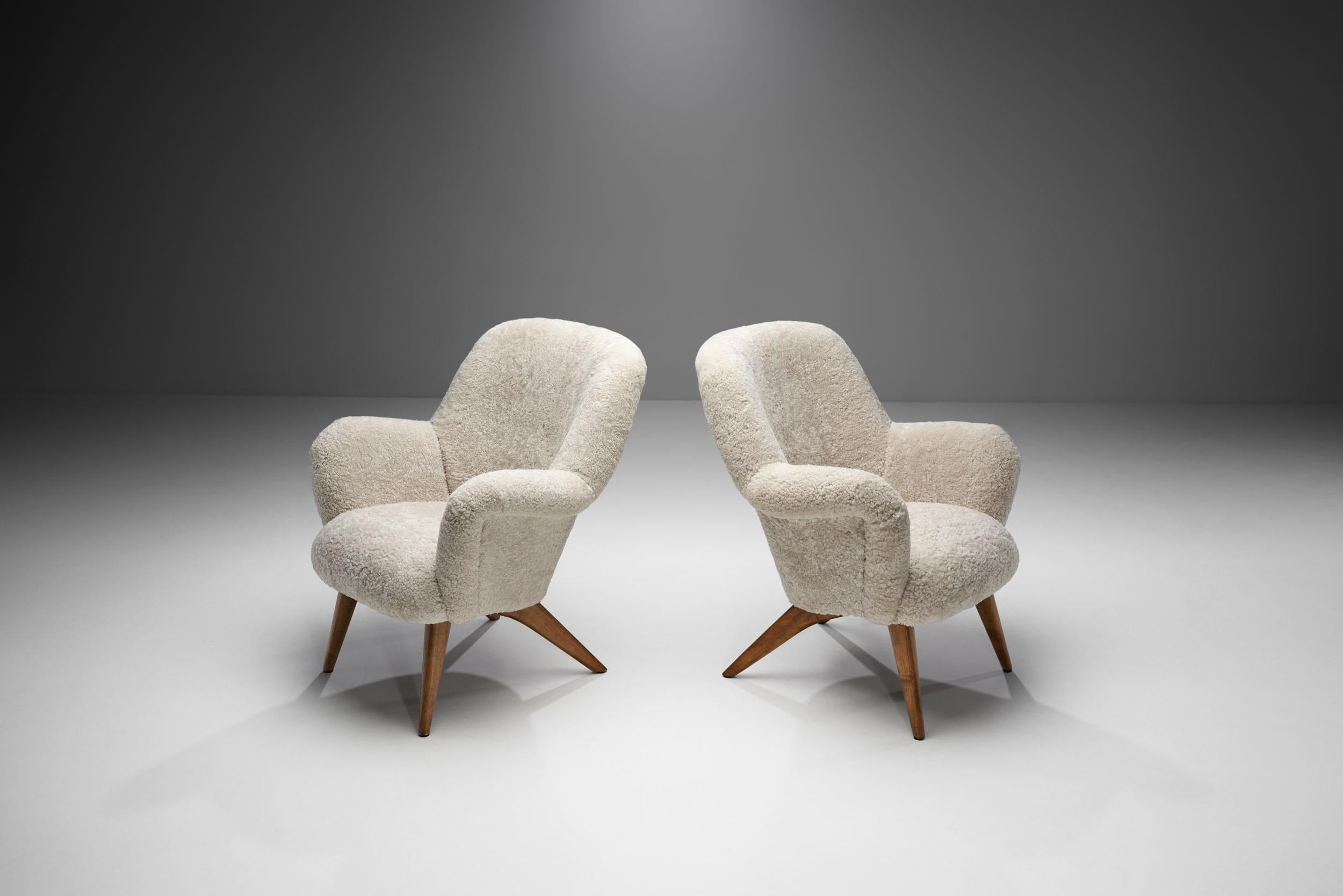 Mid-20th Century Pair of “Pedro” Armchairs by Carl Gustaf Hiort af Ornäs, Finland, 1950s