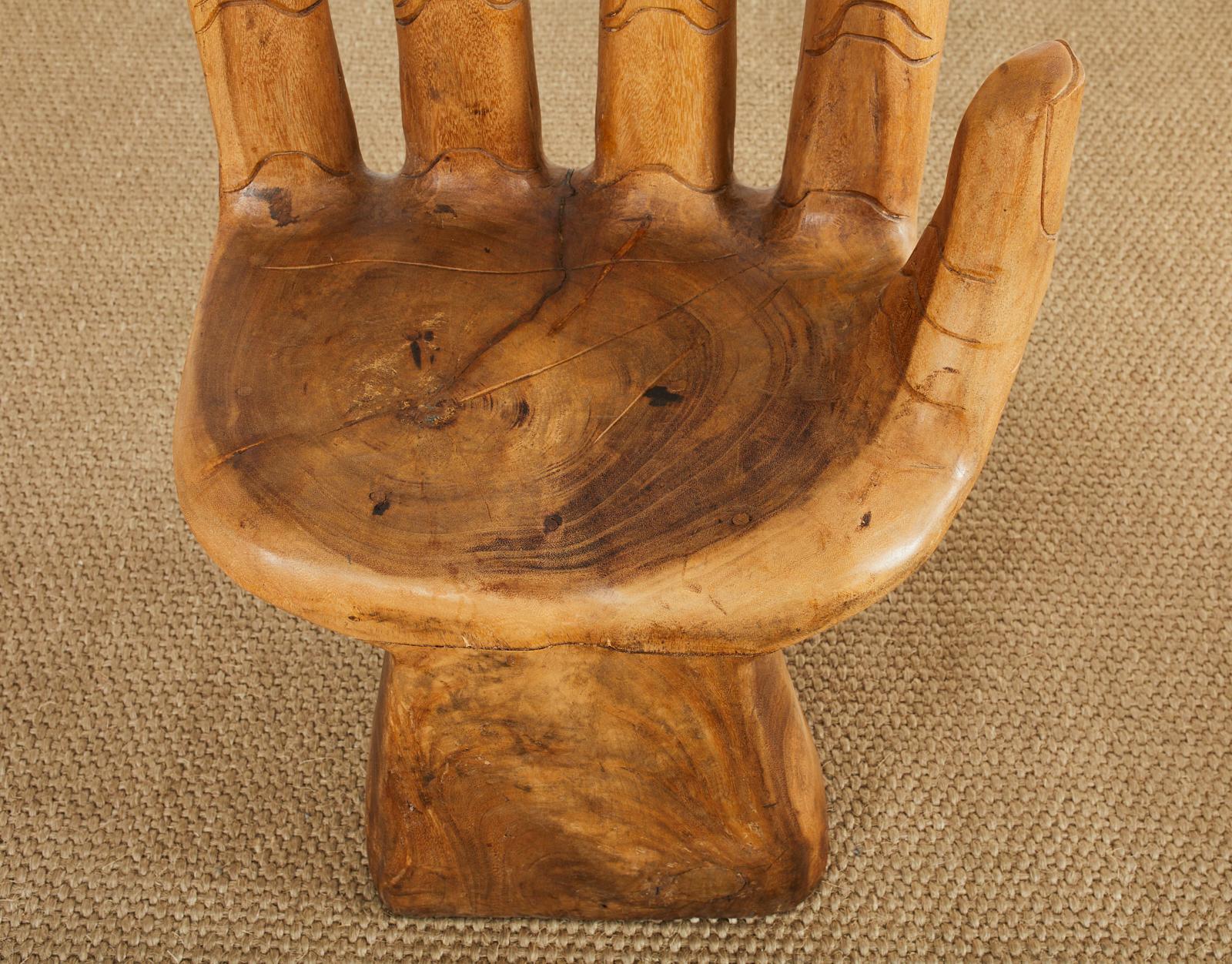 Pair of Pedro Friedeberg Inspired Carved Hardwood Hand Chairs 4