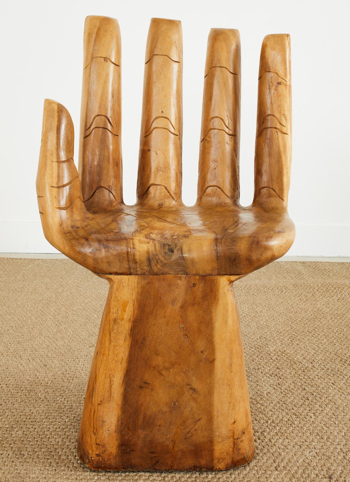 Pair of Pedro Friedeberg Inspired Carved Hardwood Hand Chairs 8