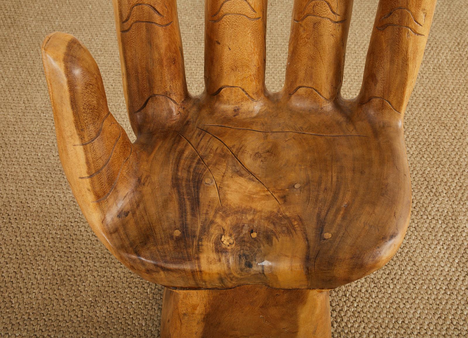 Pair of Pedro Friedeberg Inspired Carved Hardwood Hand Chairs 9