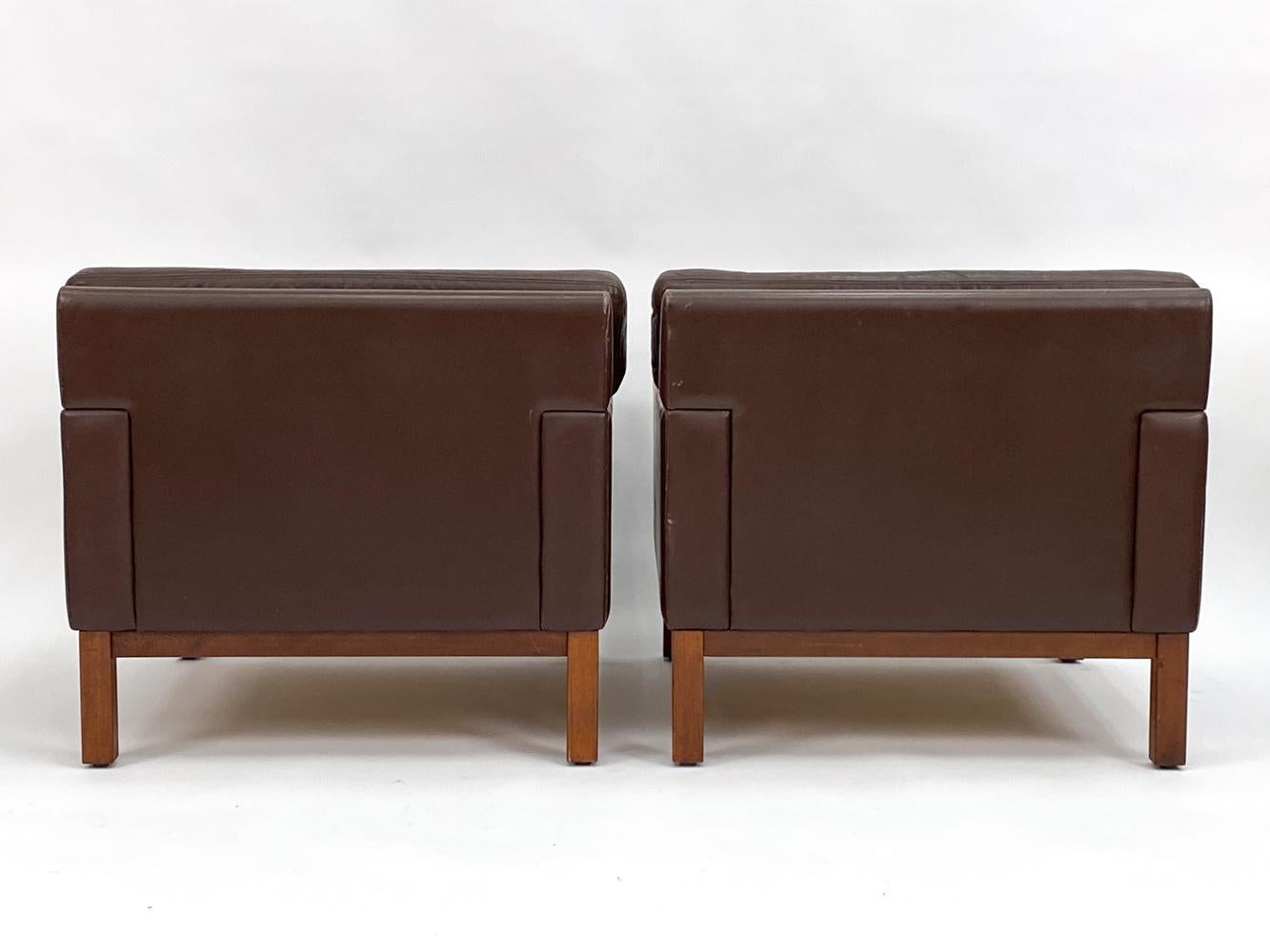 Pair of Peem Finland Beech & Leather Club Chairs  For Sale 4
