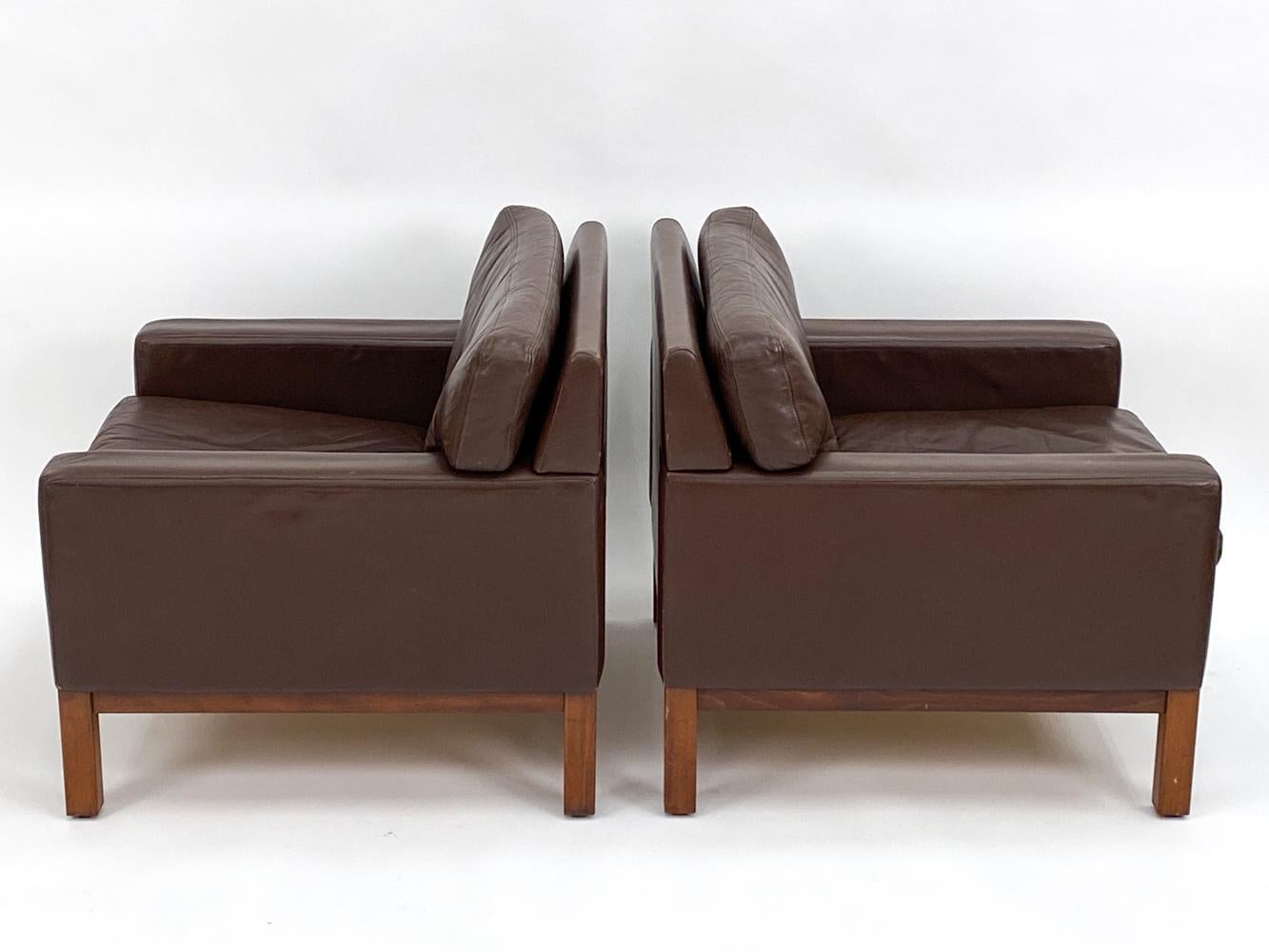 Pair of Peem Finland Beech & Leather Club Chairs  For Sale 6