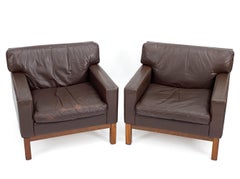 Pareja de Sillones de Haya y Cuero Peem Finland