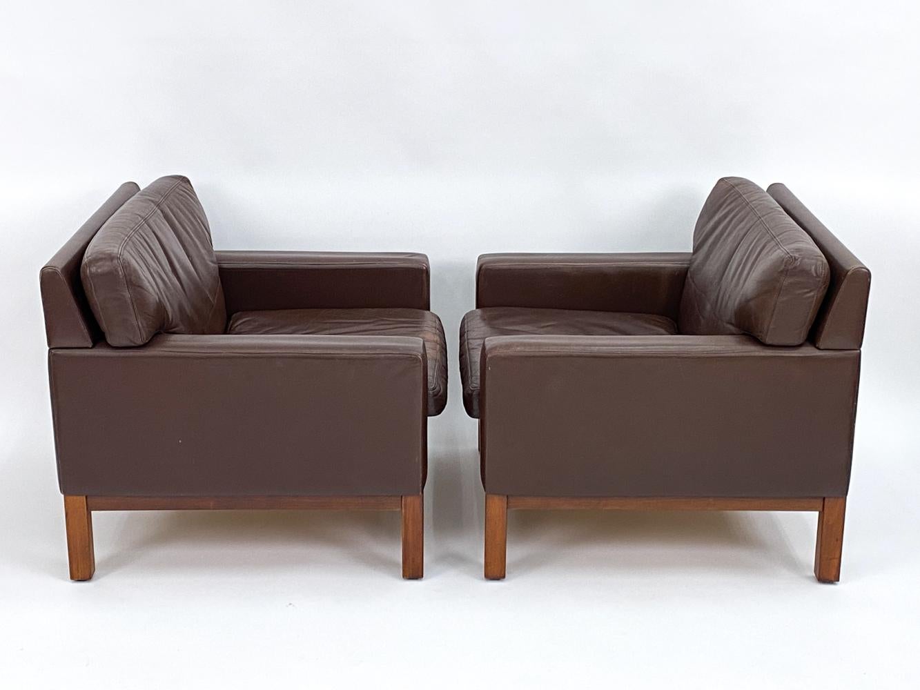 Pair of Peem Finland Beech & Leather Club Chairs  For Sale 1