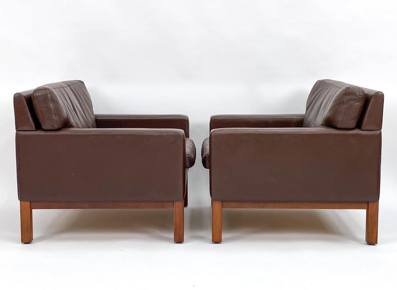 Pair of Peem Finland Beech & Leather Club Chairs  For Sale 2