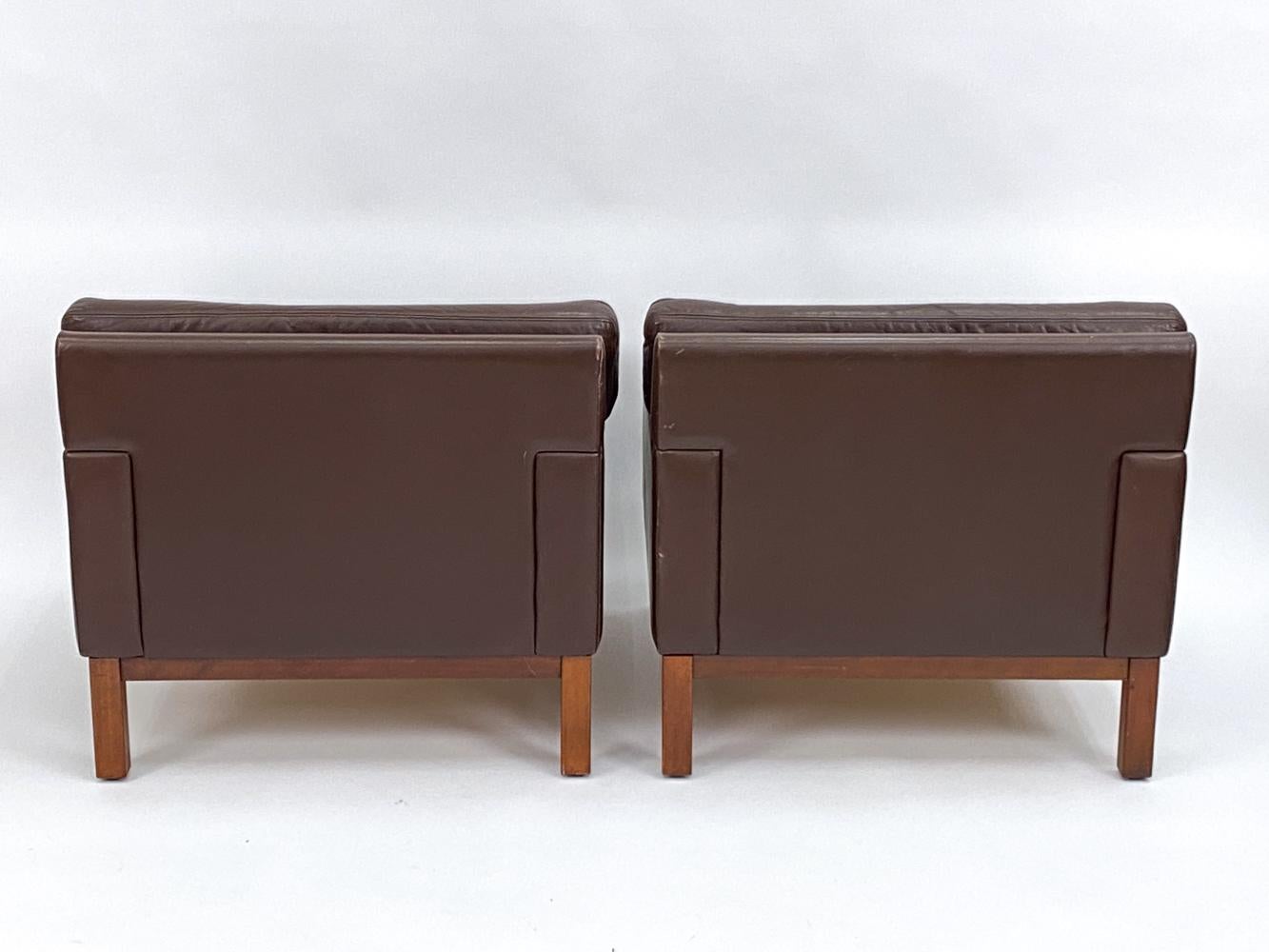 Pair of Peem Finland Beech & Leather Club Chairs  For Sale 3