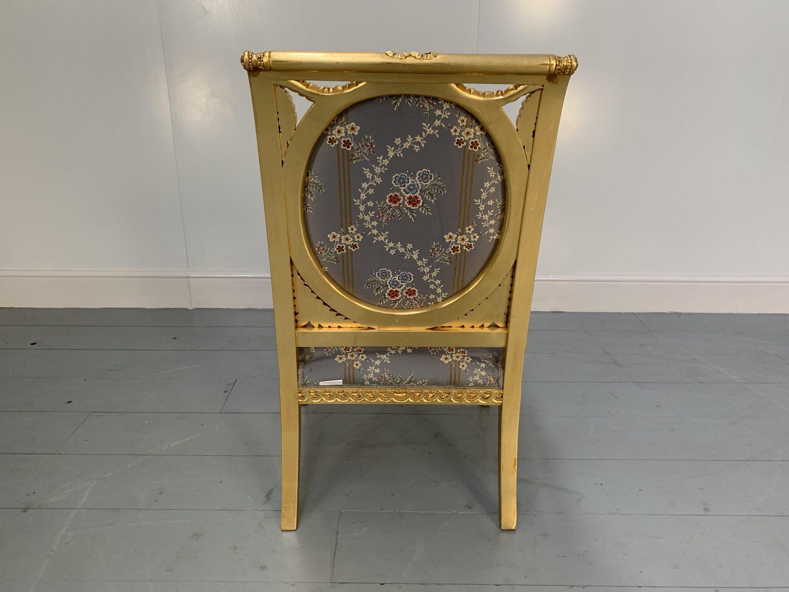 Paire de fauteuils baroques rococo Asnaghi sans faille en soie à motifs floraux et Gi Bon état - En vente à Barrowford, GB