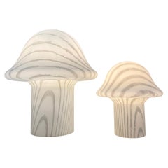 Ein Paar „Mushroom Zebra“-Tischlampen von Peil & Putzer, 1970er Jahre