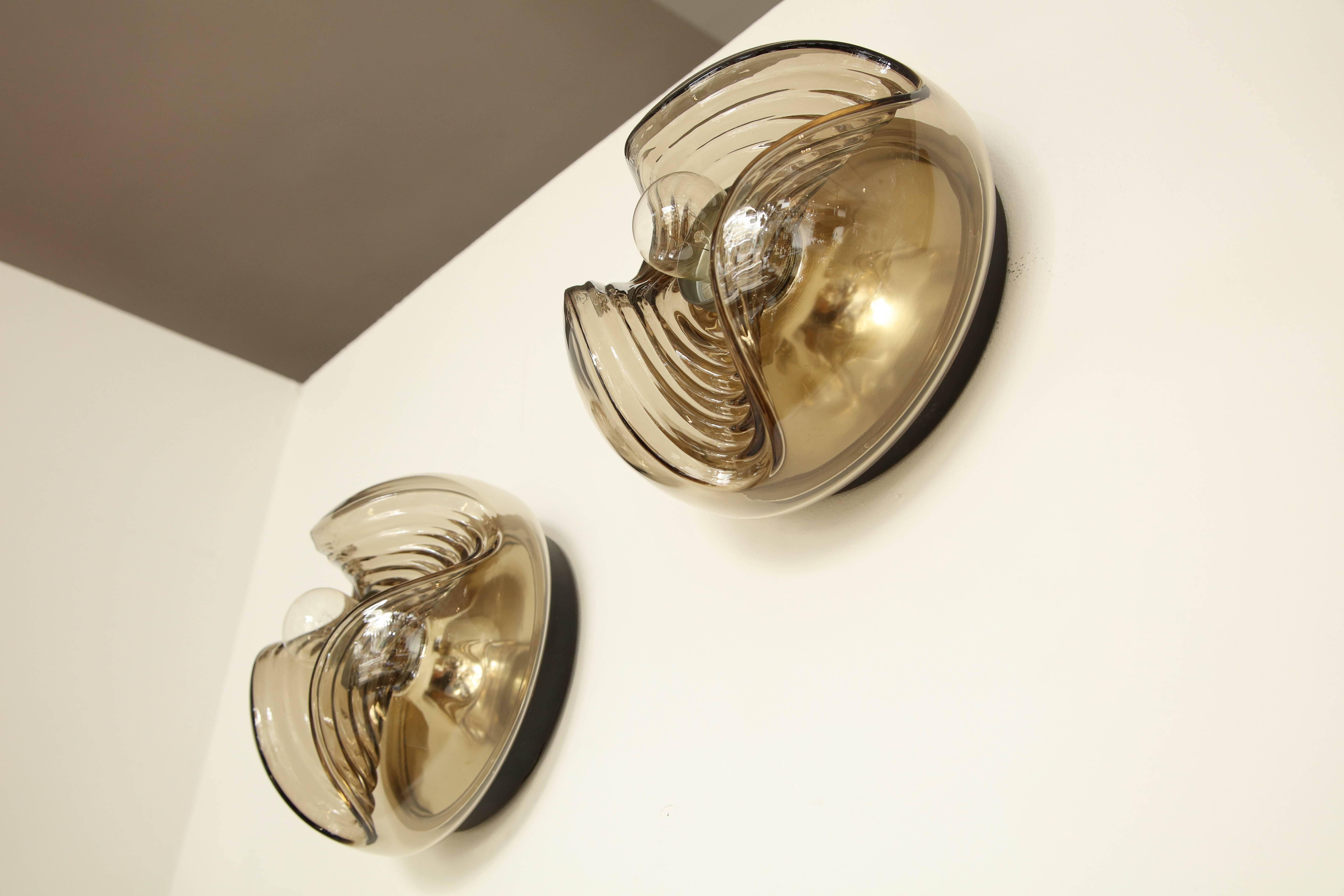 Late 20th Century Pair of Peill and Putzler Space Age Sconces