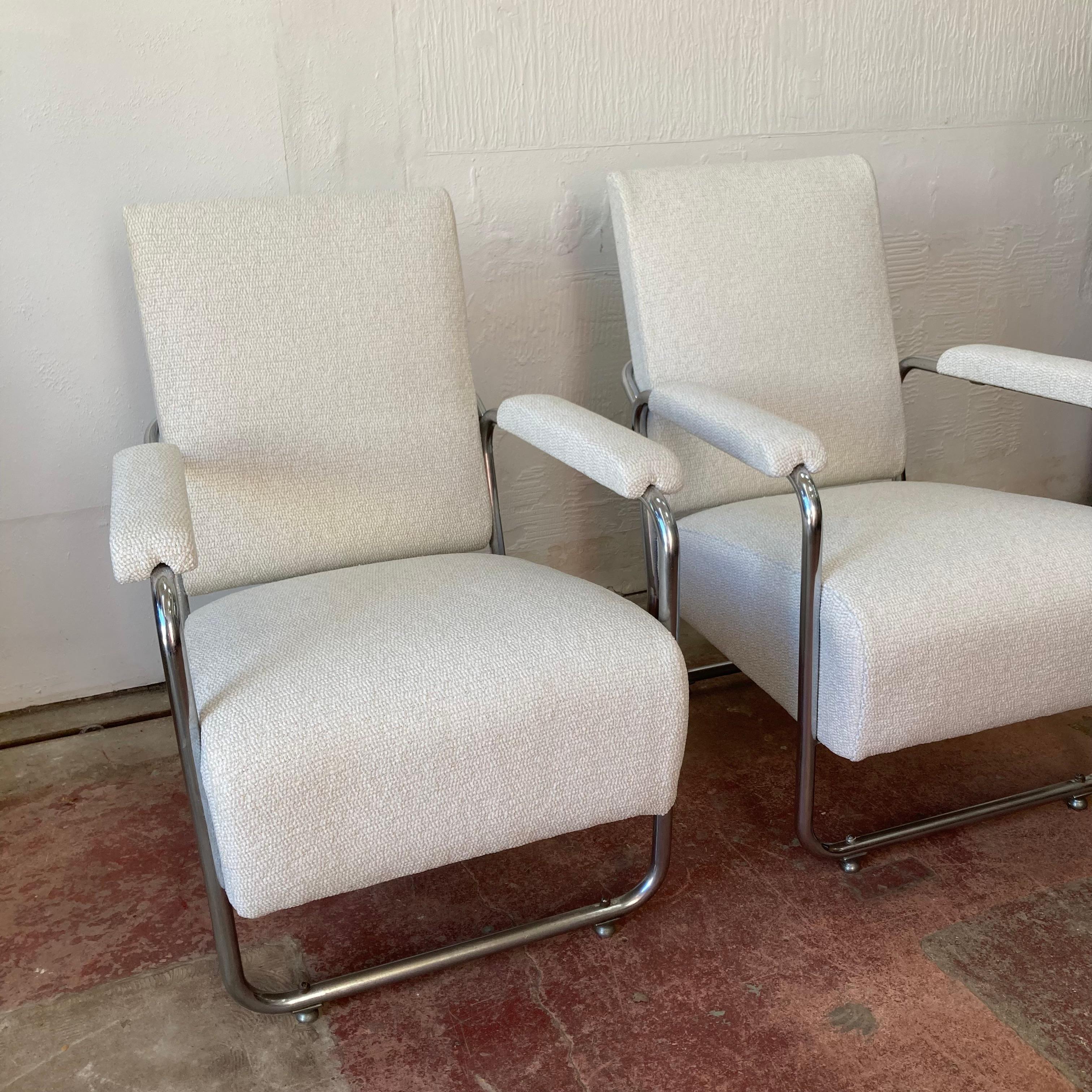 Pair of PEL tubular chrome lounge armchairs, English 1930s For Sale 8