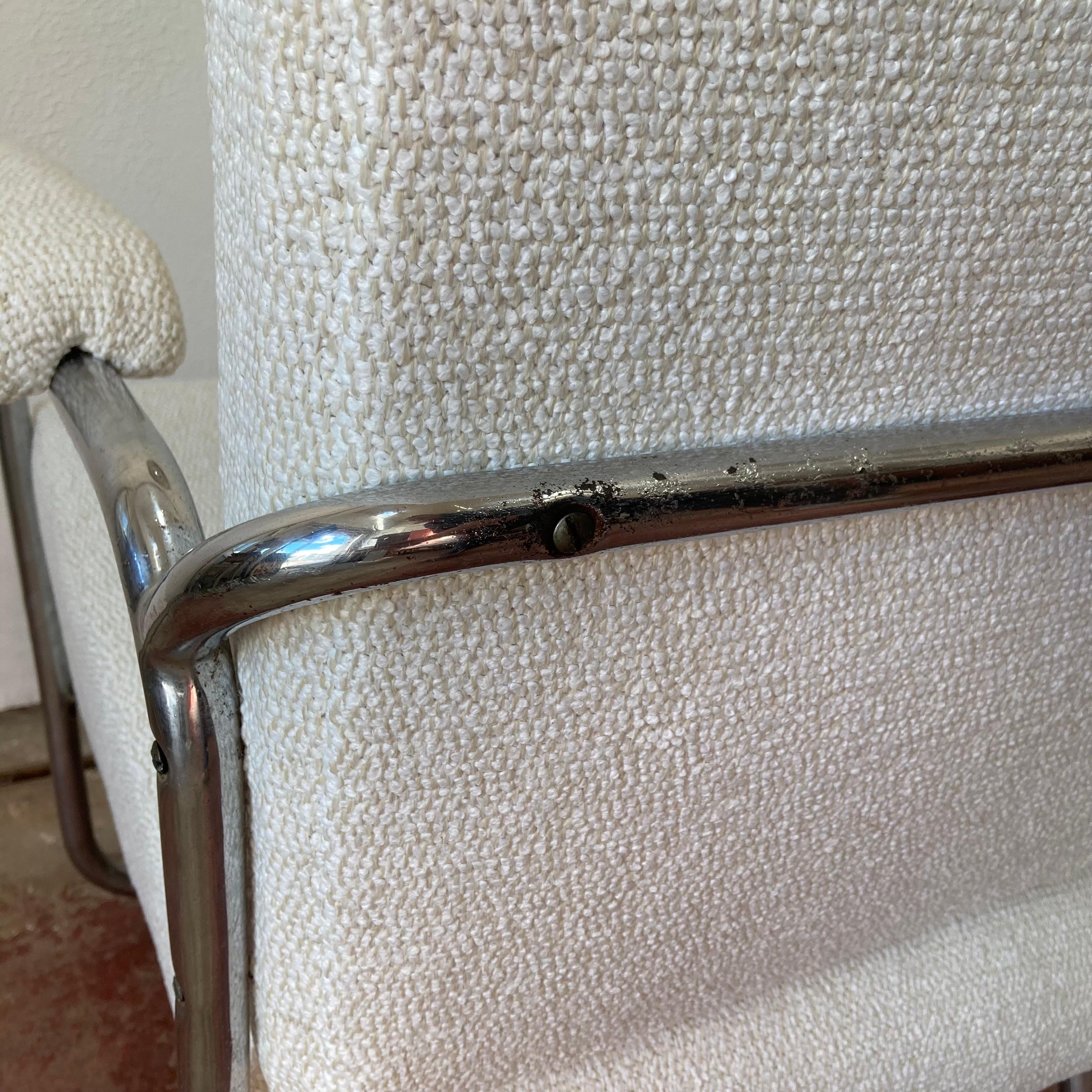 Mid-20th Century Pair of PEL tubular chrome lounge armchairs, English 1930s For Sale