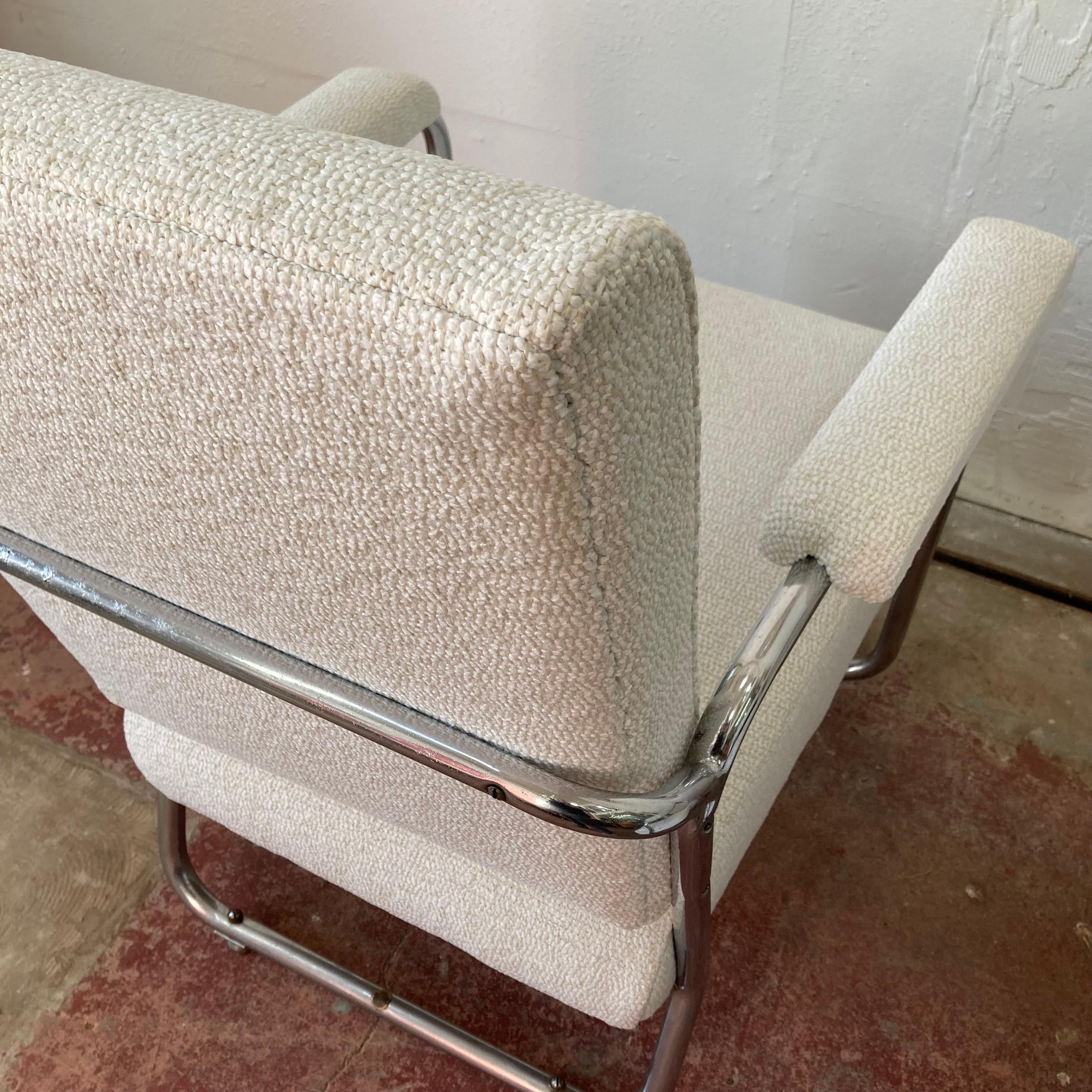 Pair of PEL tubular chrome lounge armchairs, English 1930s For Sale 2