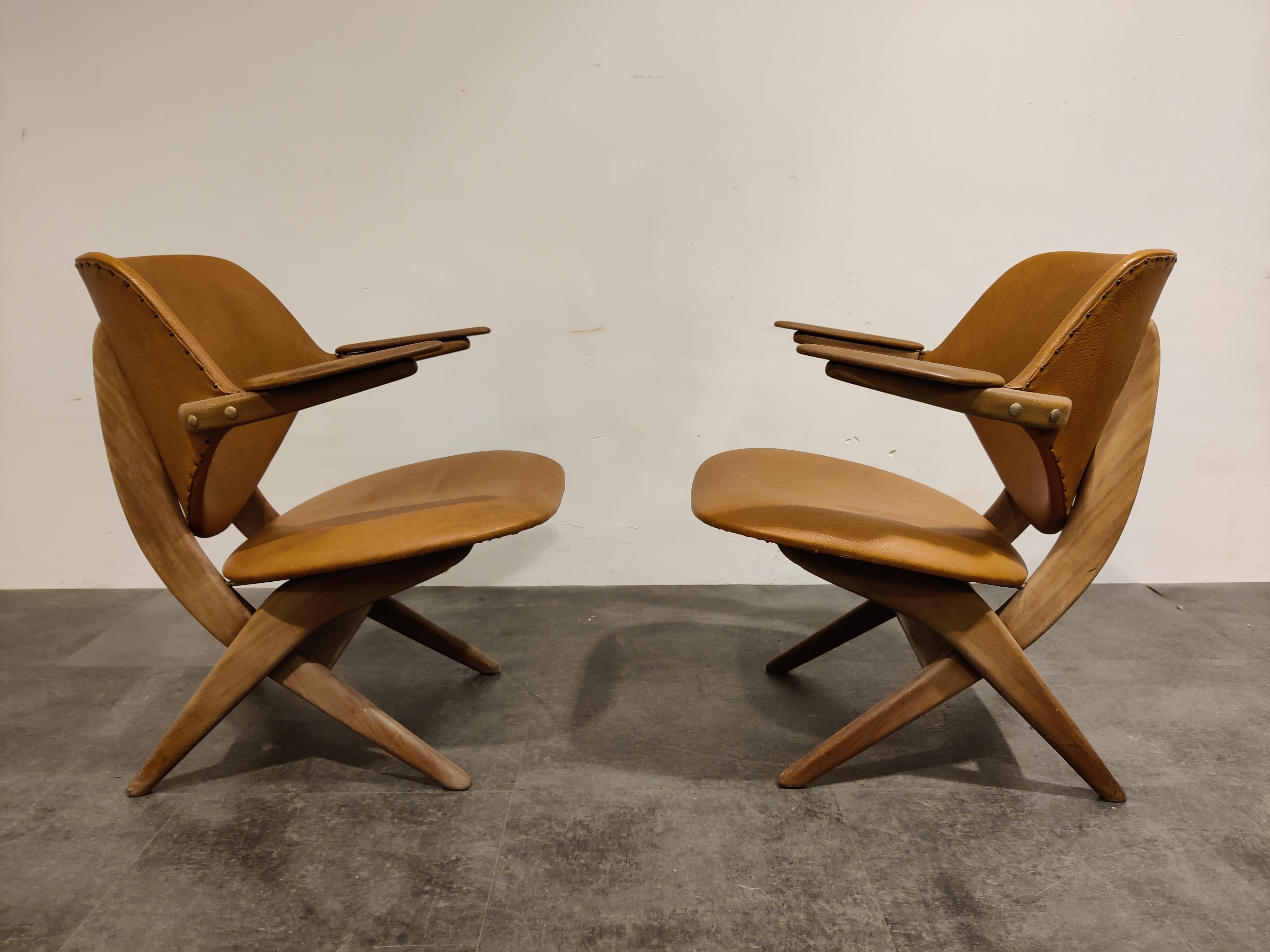 Dutch Pair of Pelican armchairs by Louis Van Teeffelen for Wébé, 1960s