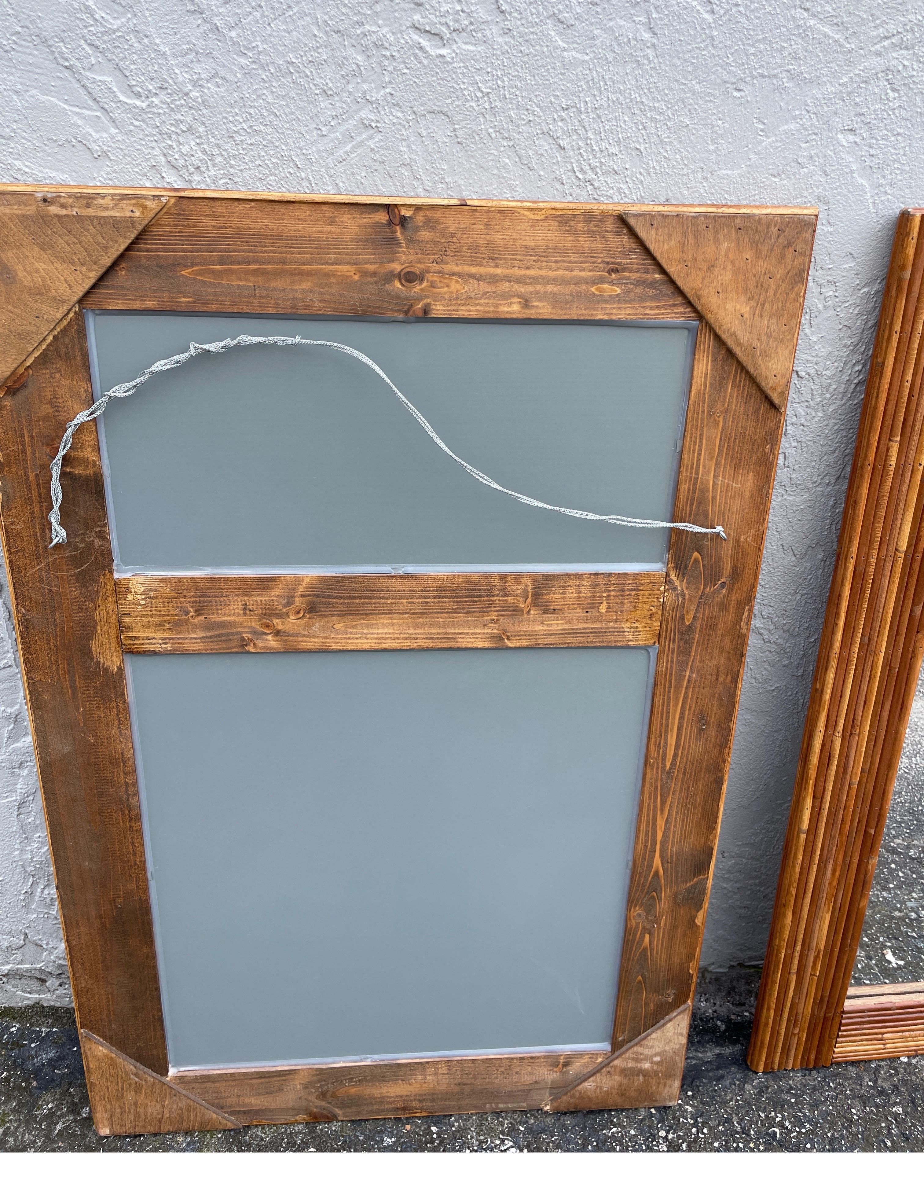 Pair of Pencil Bamboo Mirrors For Sale 2