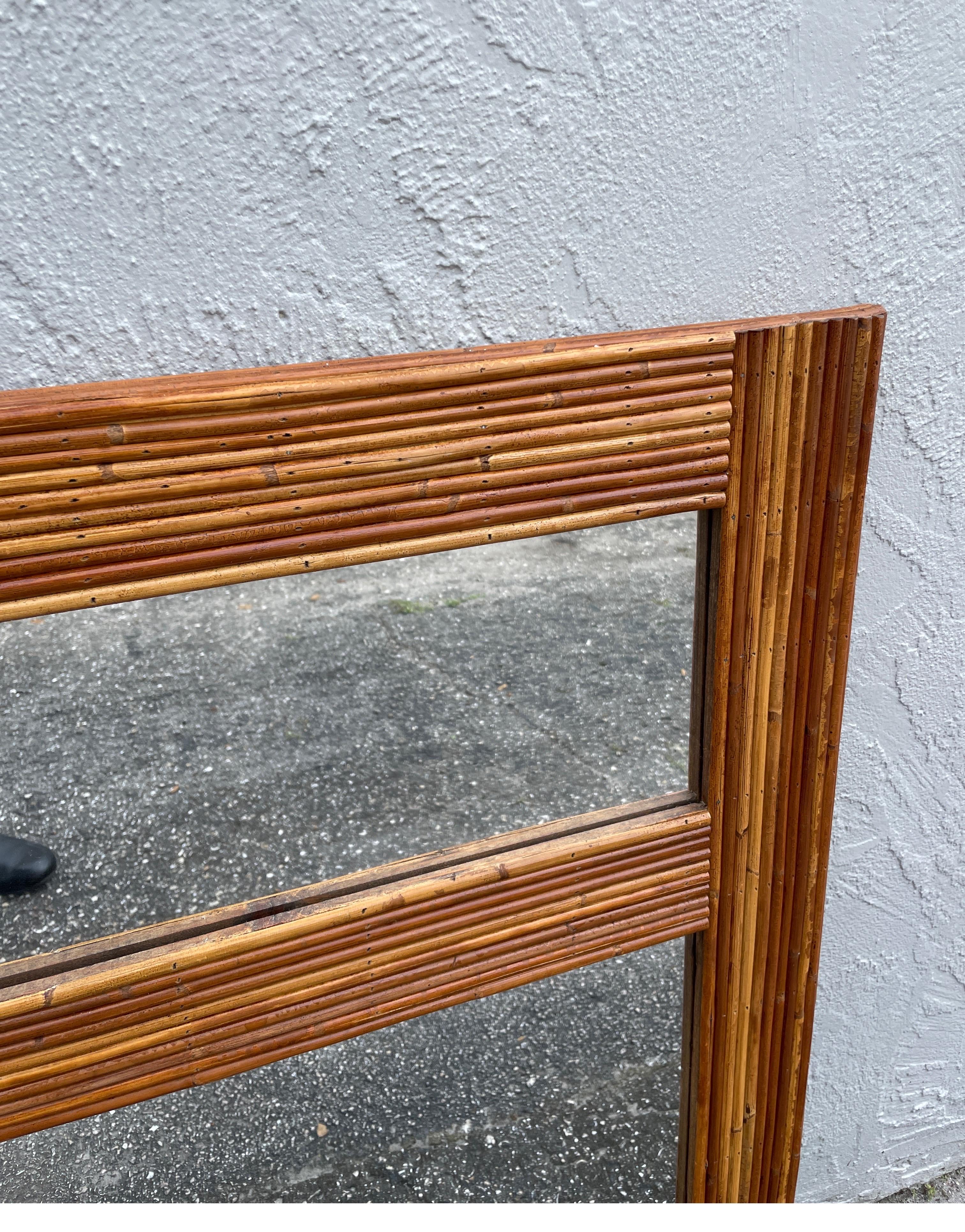 Pair of Pencil Bamboo Mirrors For Sale 3