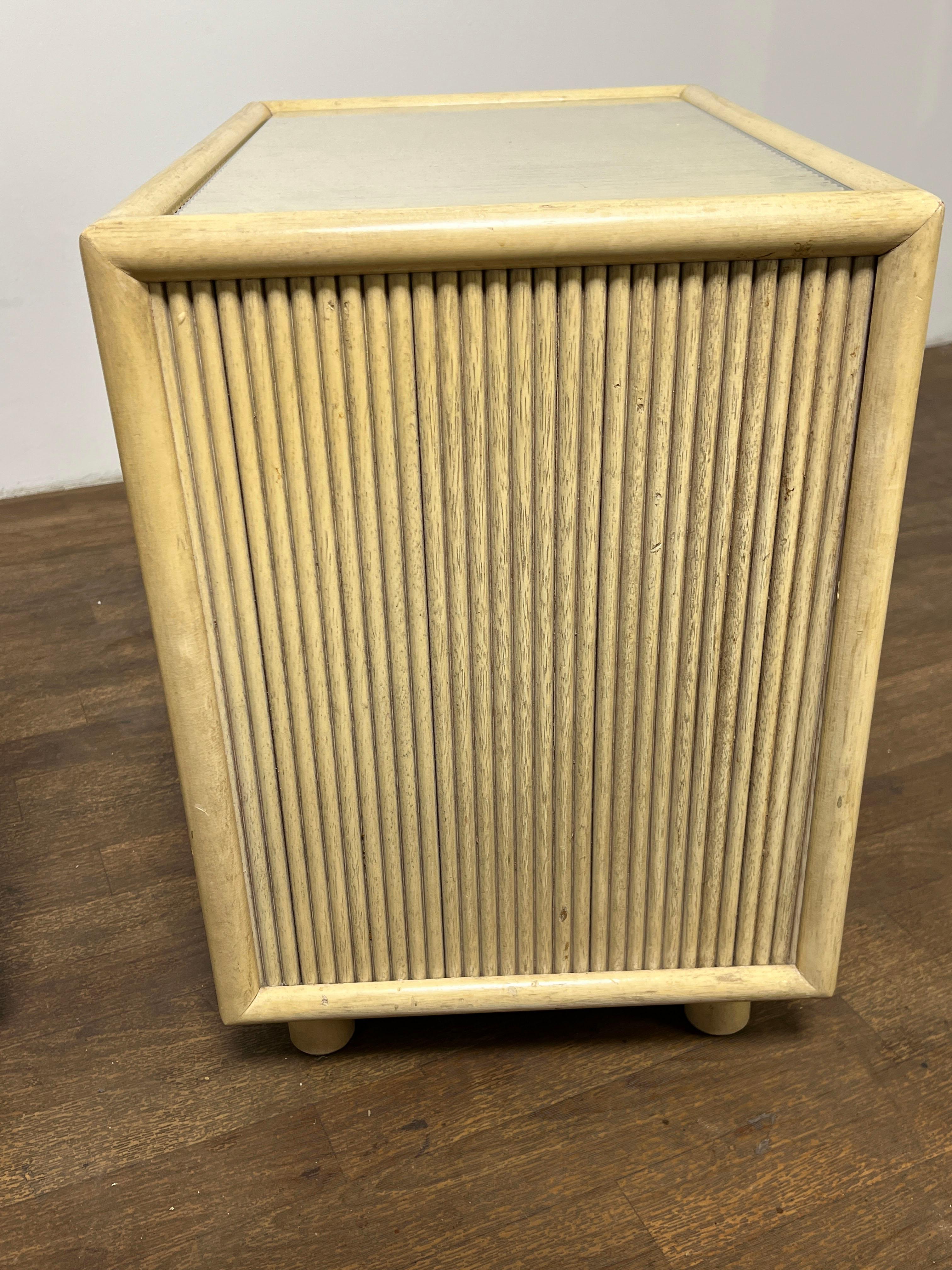 Pair of Pencil Reed Night Stands Circa 1970s For Sale 4