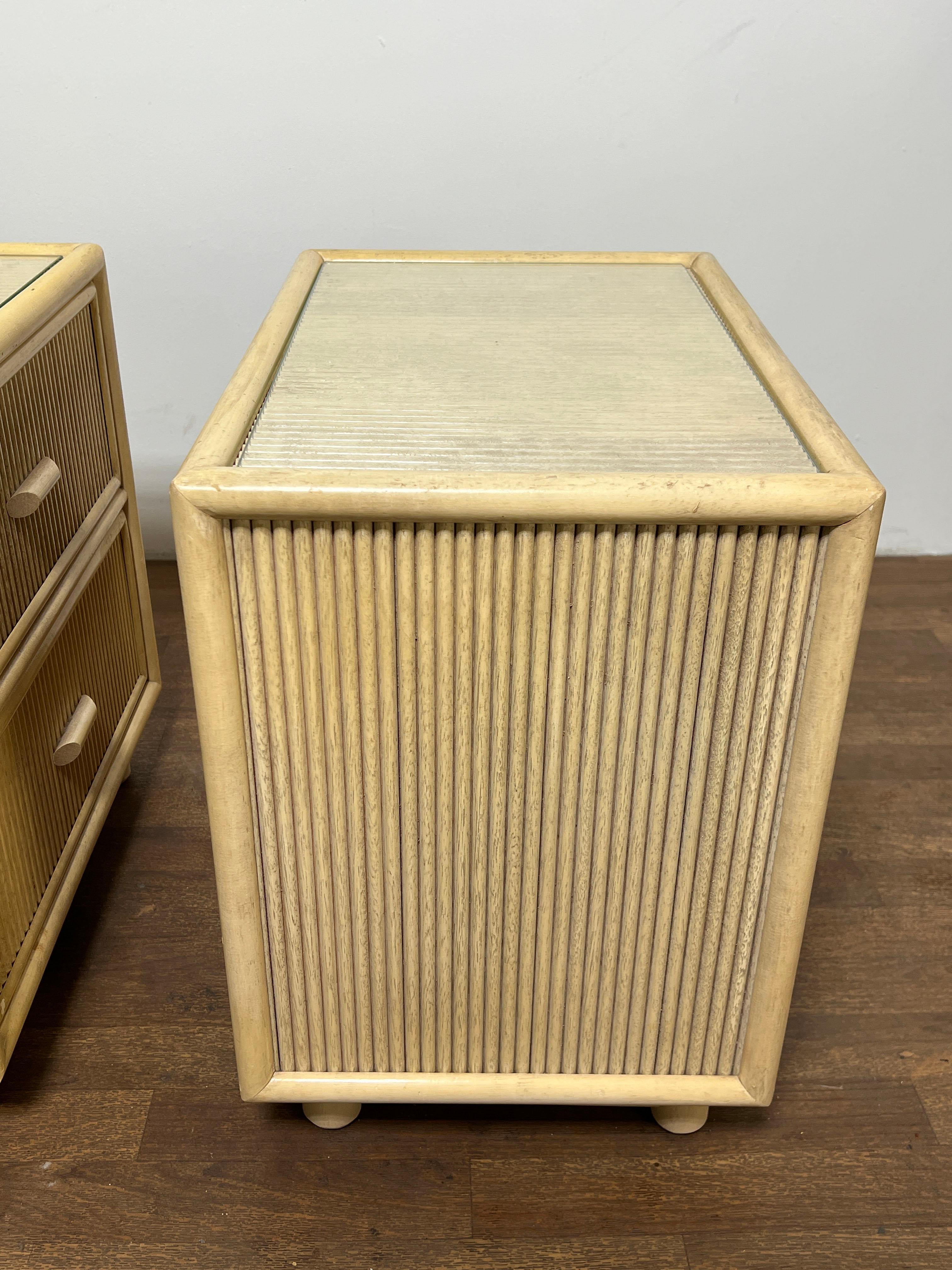 Pair of Pencil Reed Night Stands Circa 1970s For Sale 5