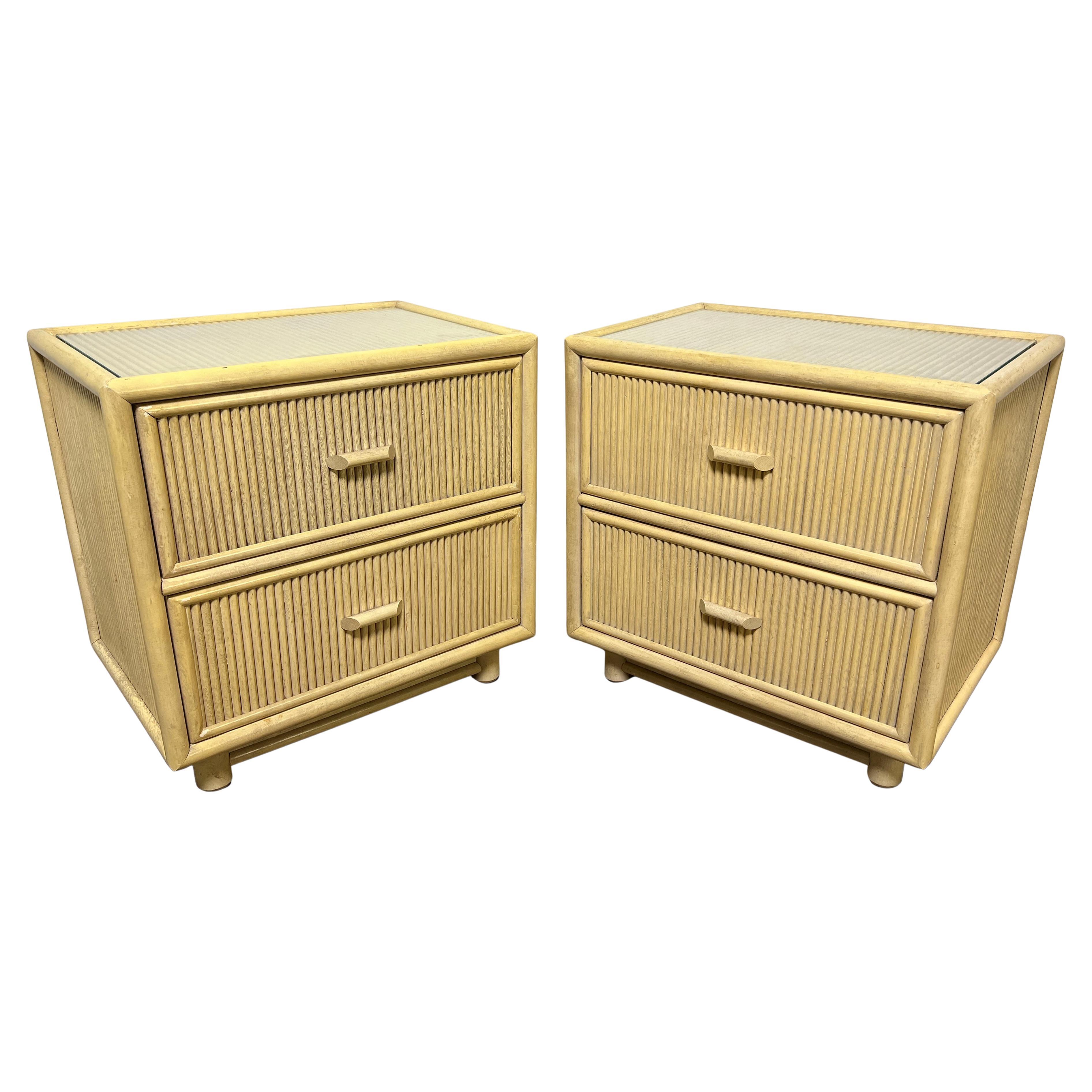 Pair of Pencil Reed Night Stands Circa 1970s
