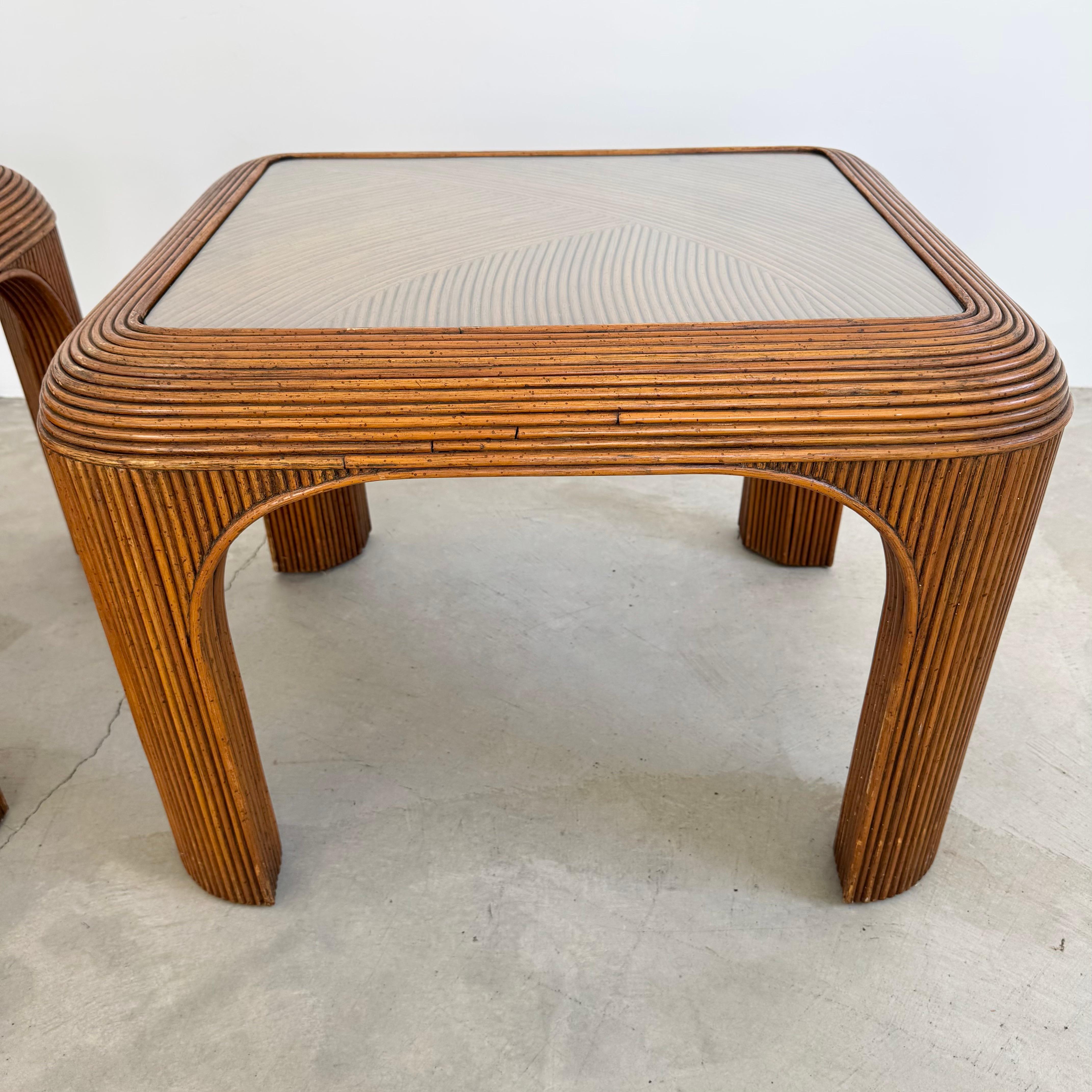 Pair of Pencil Reed Side Tables, 1970s United States For Sale 5