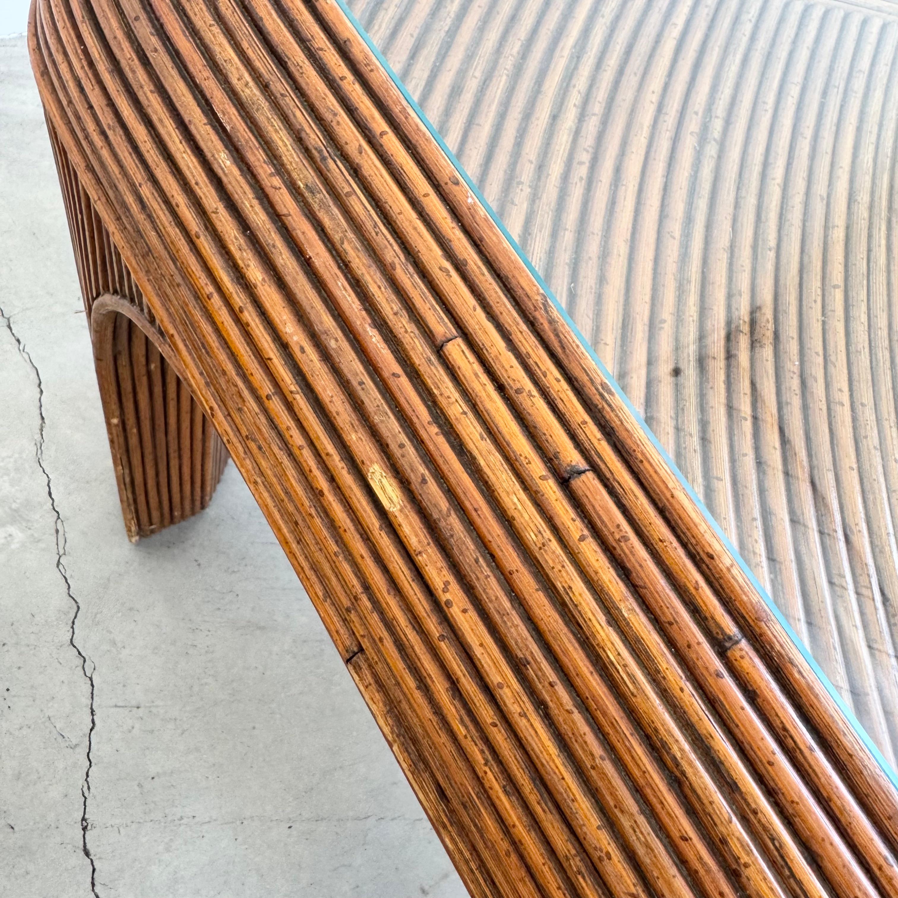 Pair of Pencil Reed Side Tables, 1970s United States For Sale 6