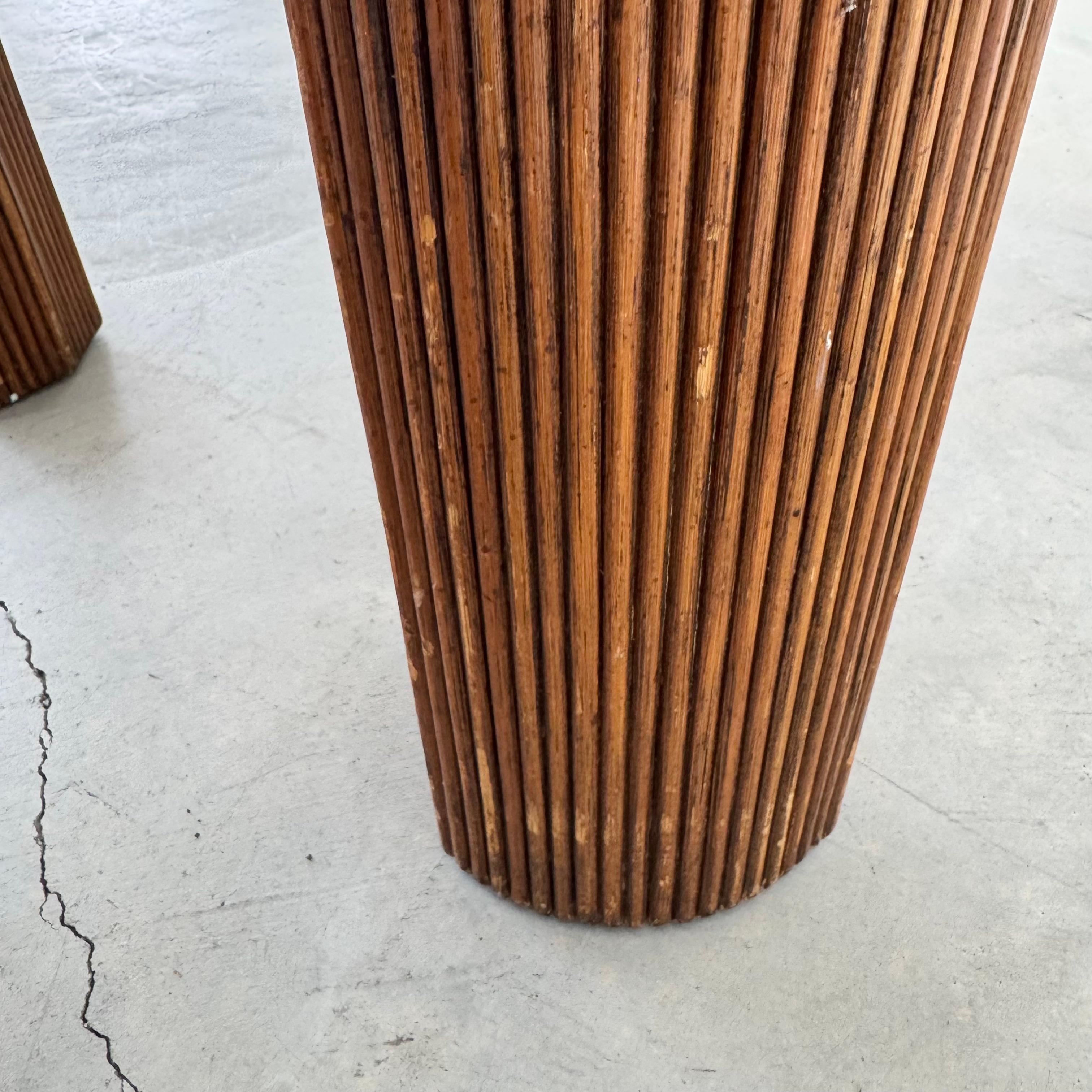 Pair of Pencil Reed Side Tables, 1970s United States For Sale 9