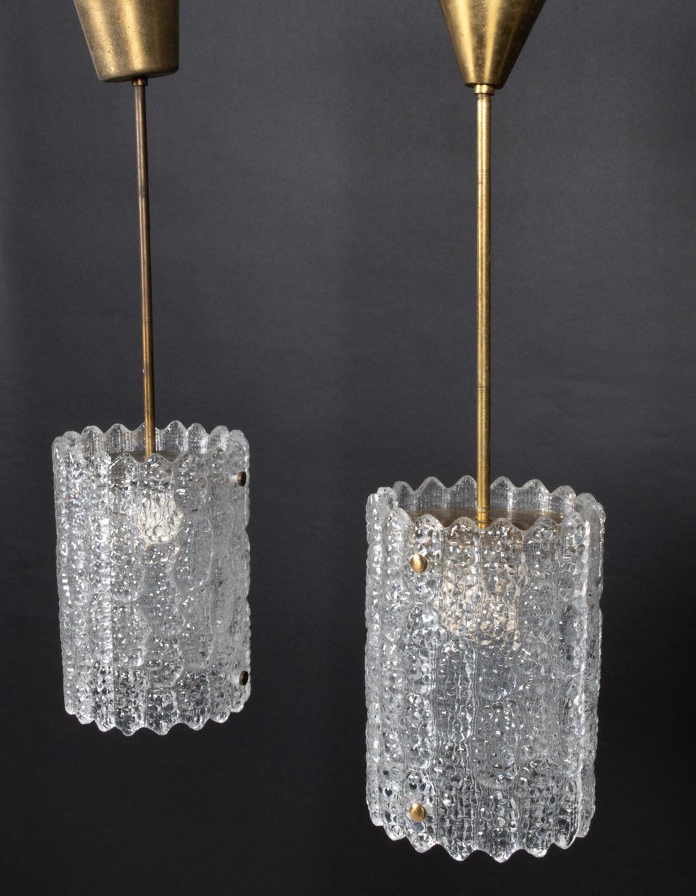 20th Century Pair of Pendant Lamps by Carl Fagerlund for Orrefors For Sale