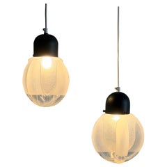Pair of pendant lamps by Carlo Nason for Mazzega, Italy, 1960s