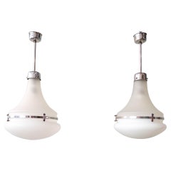 Pair of Pendant Lamps by Gaivota, in Style of Peter Behrens, 1920s