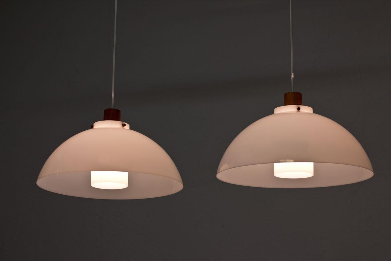 Pair of Pendant Lamps by Luxus, Sweden, 1950s 4