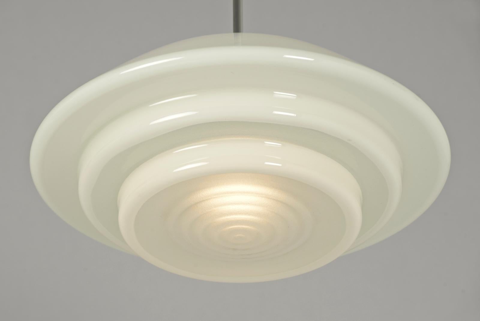Mid-20th Century Pair of Pendant Lamps in Milk Glass, Germany - 1935 For Sale