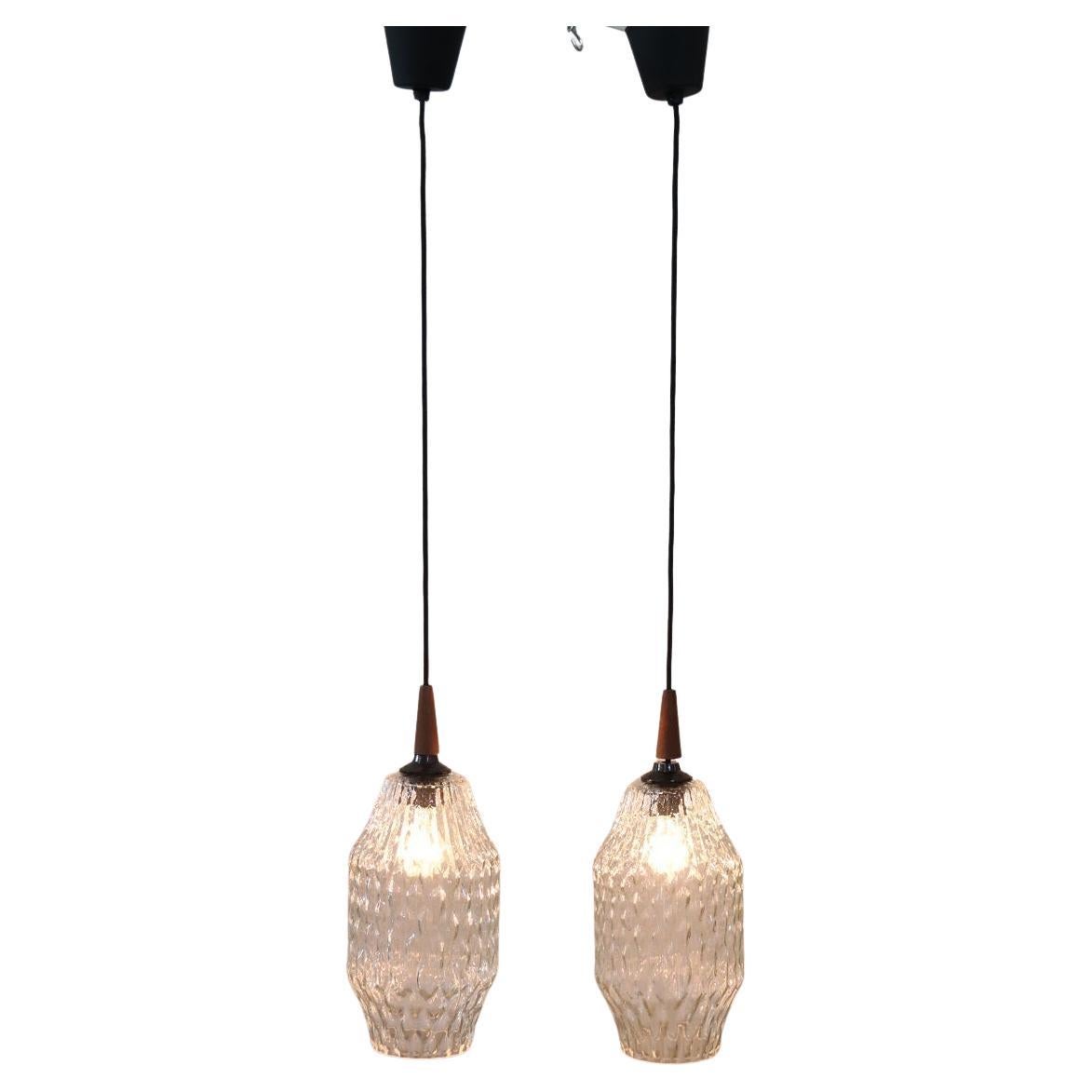 Pair of Pendant Lamps in Murano Glass, Italy 1960s
