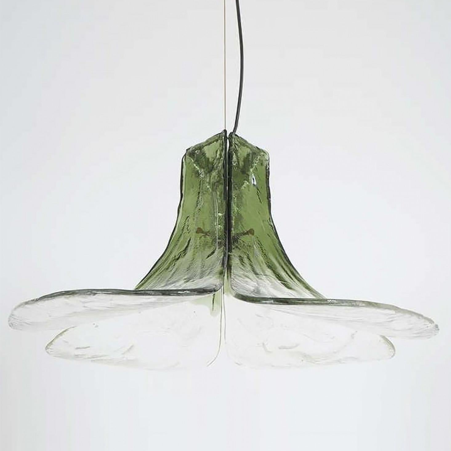 Late 20th Century Pair of Pendant Lamps Model LS185 by Carlo Nason for Mazzega, 1970s For Sale