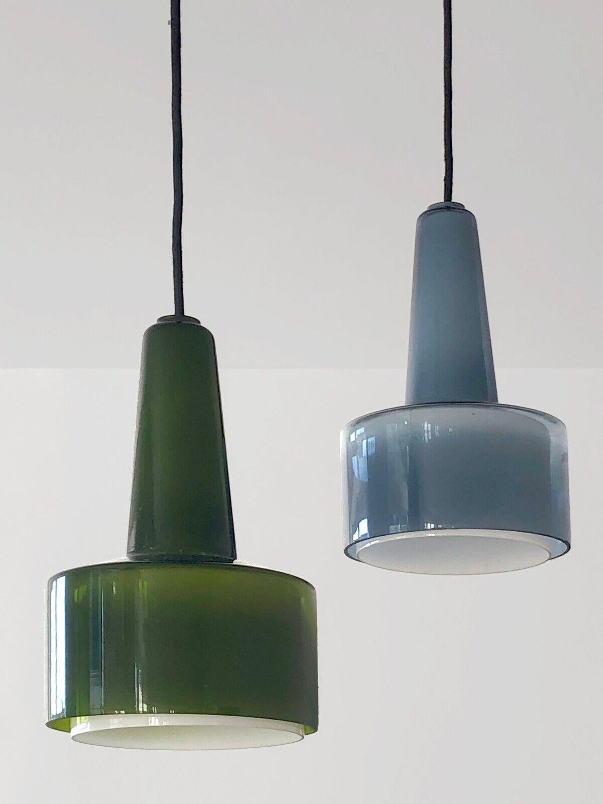 A PAIR of GLASS CEILING FIXTURES by BENT NORDSTED, for FOG&MORUP, Denmark 1960 For Sale 6