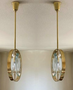 Pair of Pendants by Max Ingrand for Fontana Arte Model 1933, Italy, 1961