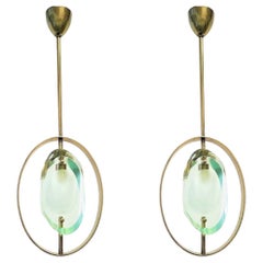 Pair of Pendants by Max Ingrand for Fontana Arte Model 1933, Italy, 1961