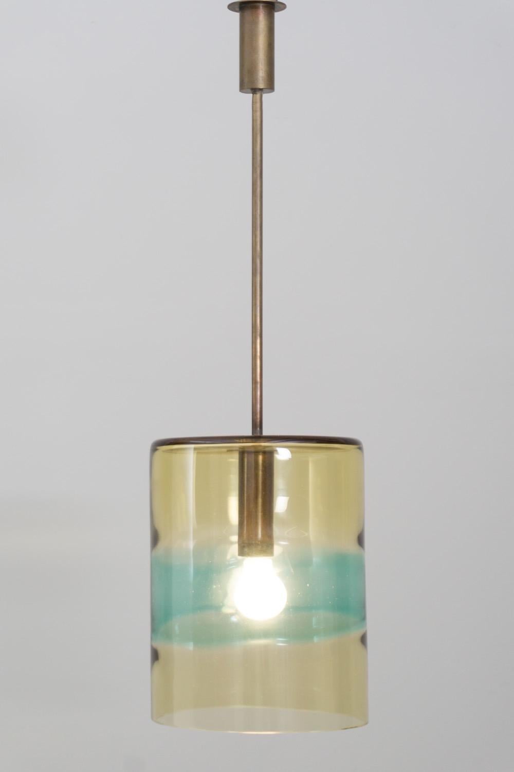 Modern Pair of Pendants, Handblown Glass, Flavio Poli/Seguso, 1958