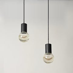Pair of Pendants in Seguso Glass by Gino Sarfatti for Arteluce, Italy, 1960s