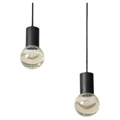 Pair of Pendants in Seguso Glass by Gino Sarfatti for Arteluce, Italy, 1960s