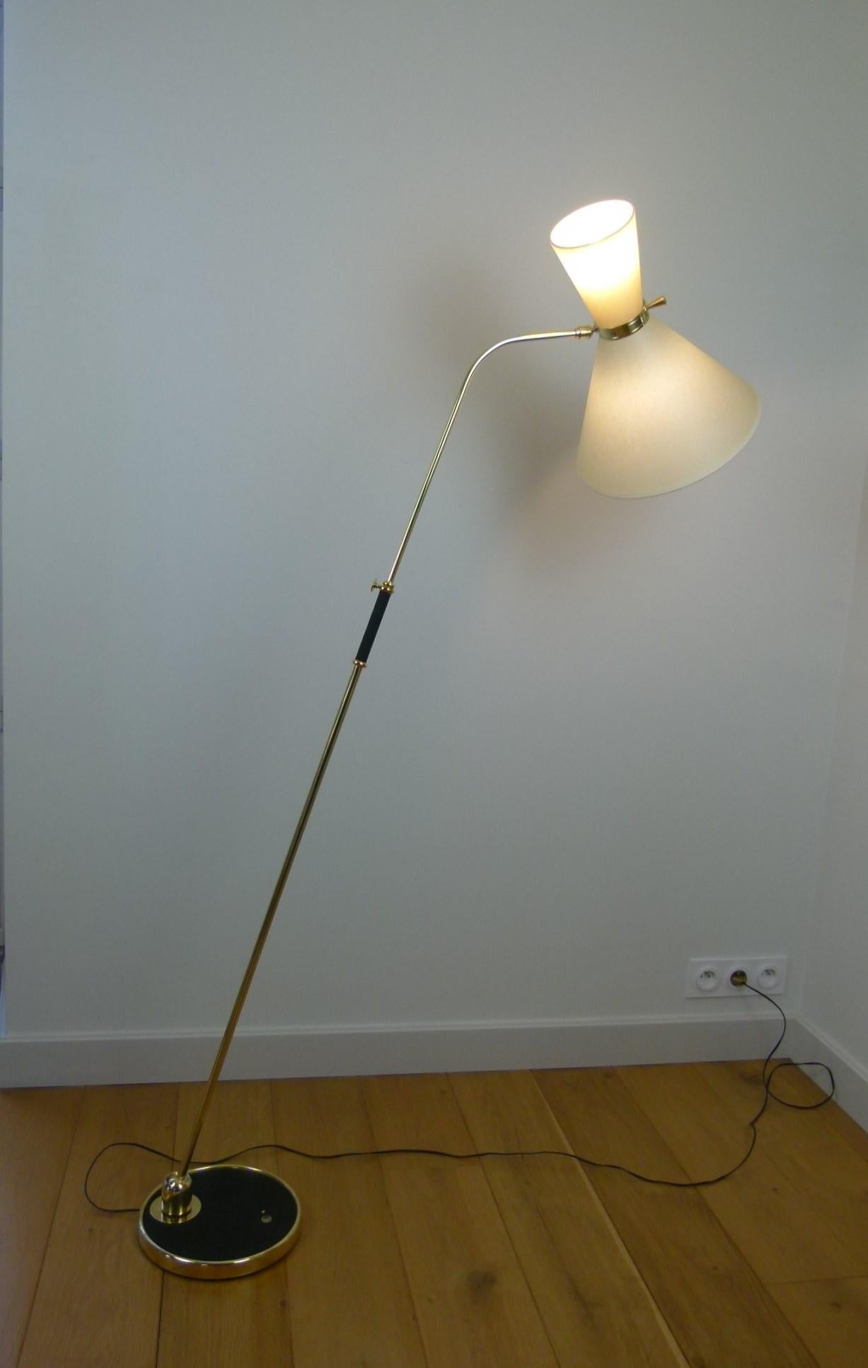 Pair of Pendulum Floor Lamps, Maison Lunel circa 1950 9