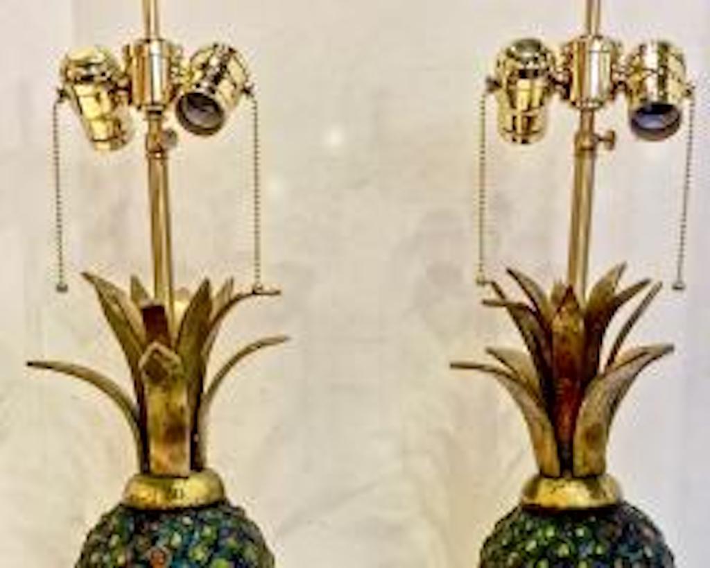 Mid-Century Modern Paire de lampes ananas de Pepe Mendoza datant du milieu du siècle dernier en vente