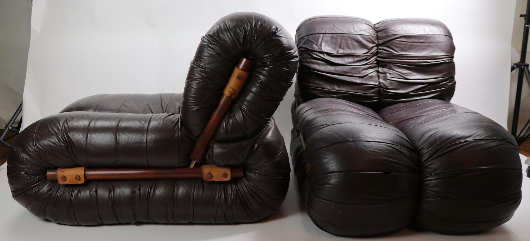 Pair of Percival Lafer Leather Lounge Chairs 3